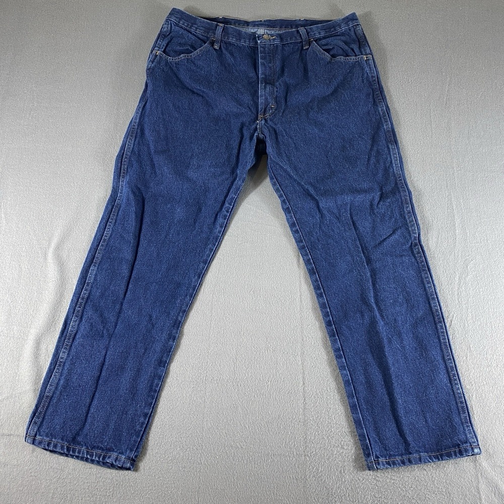 Rustler Straight Leg Jeans Mens 40x30 Blue Dark Wash 100% Cotton 87619PW